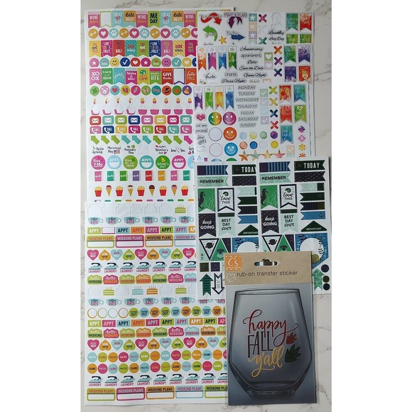 Stickers Lot - Planner Stickers Sea Life Theme Stickers some used A6 - Picture 1 of 5